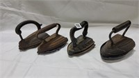 4 steel irons and stands