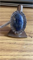 Sodalite size 9 ring German silver new