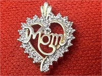 925 Sterling Silver Mom Pendant 1.85 Grams