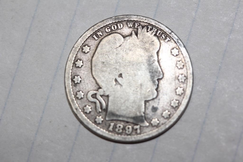 1897 Barber Silver Quarter