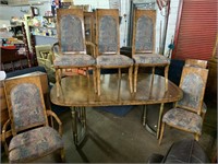 DINNING TABLE W/SOLID BRASS LEGS (VERY HEAVY)