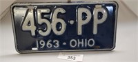 1963 Ohio License Plate