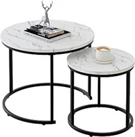 Aboxoo Round Nesting Coffee Table Side Table Set