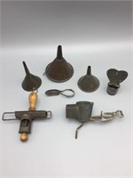 Vintage tin ware kitchen utensils
