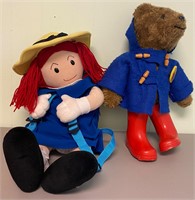 Vintage Madeline Backpack Doll & Paddington Bear