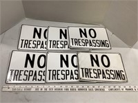 6 no trespassing metal signs 10x7