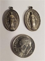 (2) Vintage Virgin Mary Medals