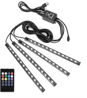 New, Car LED Strip Lights Christmas, 4Pcs 48 LED