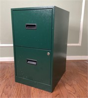 2-Drawer Green Metal File Cabinet
