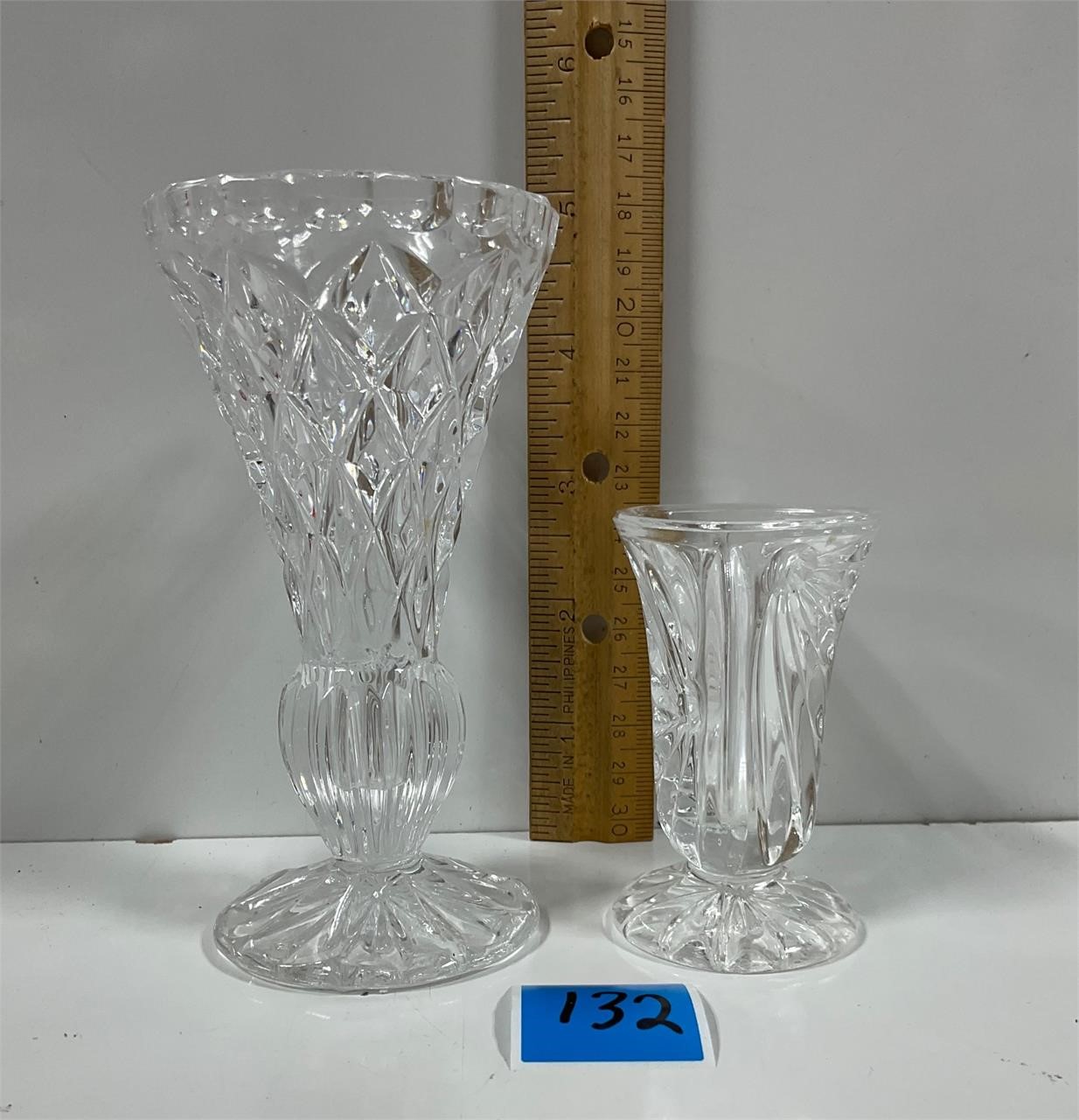 Two Pretty Crystal Vases