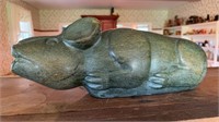 Large carved pig sculpture, carved from one solid