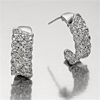 Sterling Silver J Hoop Earrings