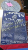 Humphrey's Remedies Sign