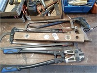 Hand saws, level, bolt cutters & more