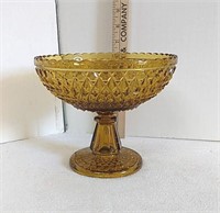 Vintage Amber Glass Fruit Bowl