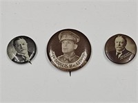 Vintage Political Buttons MacArthur  & Taft