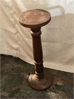 Wooden plant stand is 27 1/2 inches tall top is 9