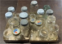 2 Flats 20 of Assorted Glass Jars
