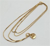 14k Gold Box Chain Necklace