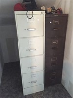2 - 4 drawer metal file cabinets