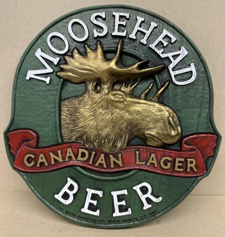 Moosehead Canadian logger beer sign plastic