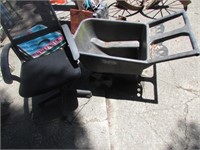 plastic yard cart & office chair