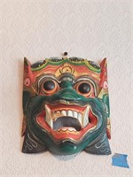 Vtg. Bali Barong Carved Wood Mask