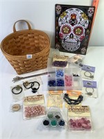 Costume Beads, Metal Sign & Misc.