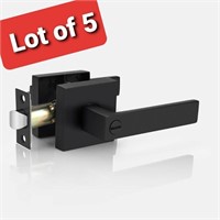 Lot of 5, Heavy Duty Privacy Lock Door Levers Squa