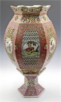 Old Chinese Famille Rose Porcelain Lantern.