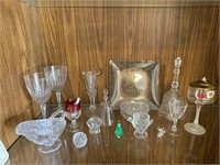 Miscellaneous vintage cut glass dishes bells