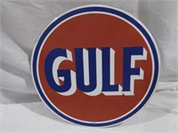 Gulf Metal Sign 12" Dia