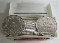 (50) SILVER 20 CENT FRANCAISE COINS