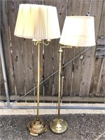 Lot of 2 Brass Vintage Floor Lamps