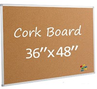 Board2by, Cork Bulletin Board 36" x 48", Silver Al