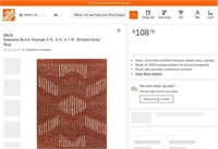 W7035  BALTA Kalpana Burnt Orange 5 3 x 7 Strip