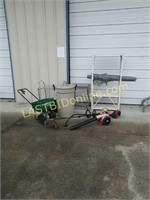 Trash can, spreader, trimmers, more