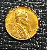 1939-P US Lincoln Wheat Cent Gem BU Red