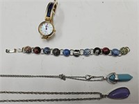 Parmex Watch & Jewelry Lot Necklaces, Bracelet