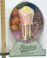 Retzlers Ice Cream cardboard die-cut soda fountain