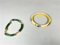 Jade Toned Bracelet & Bangle Bracelet