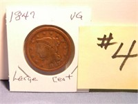 1847 Large Cent VERY GOOD