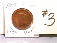 1847 Large Cent EXTRA FINE