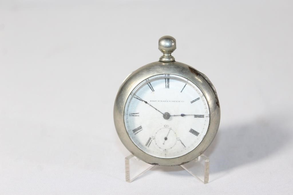 Antique Elgin Dueber Silverine Pocket Watch