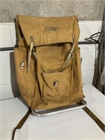 Aluminum frame canvas backpack