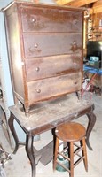 TABLE, DRESSER AND STOOL