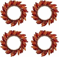 Set Of 4 Beaded Wreath Napkin Rings