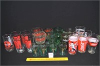 Large group lot of Coca-Cola glass cups