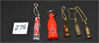 Lot of 5 Coca-Cola key chains