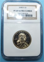 2000 S $1 SACAGAWEA COIN NGC PF-69 ULTRA CAMEO